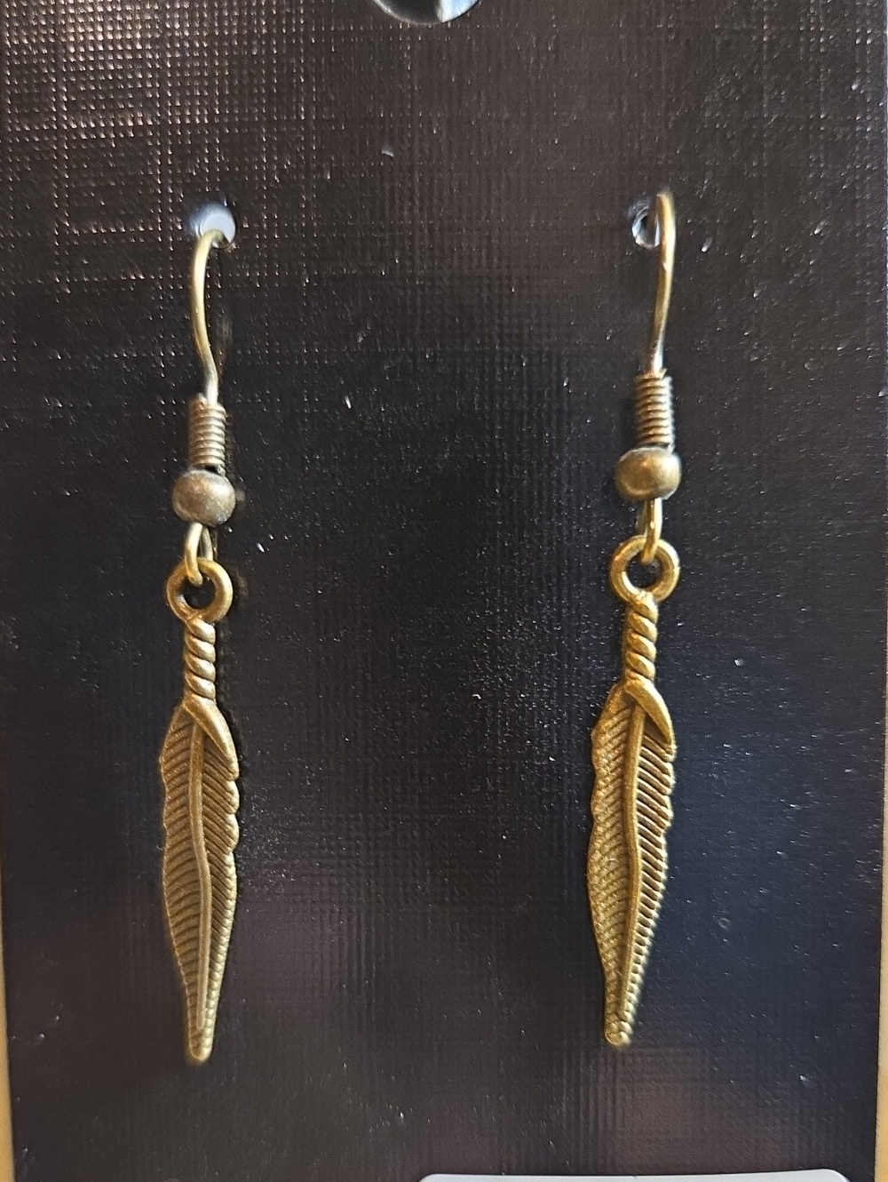 Gold Feather Drop Earrings - Women Jewelry